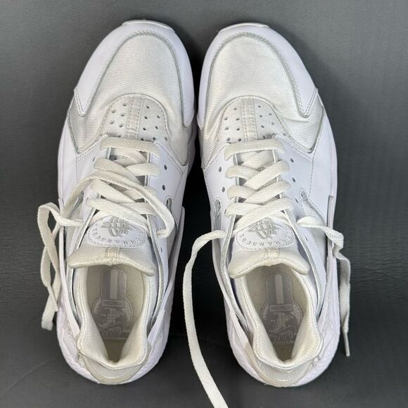 Nike Air Huarache Run Triple White Retro athletic shoes Women’s Size 8.5 - Picture 6 of 8